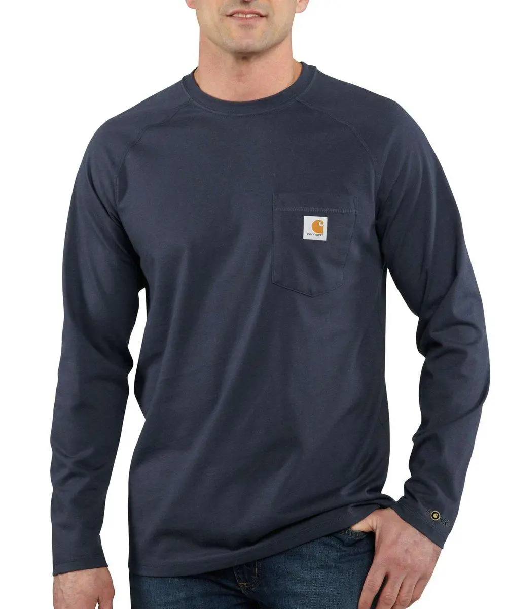 Men's Force Cotton Delmont Long Sleeve T-Shirt (Navy) 1