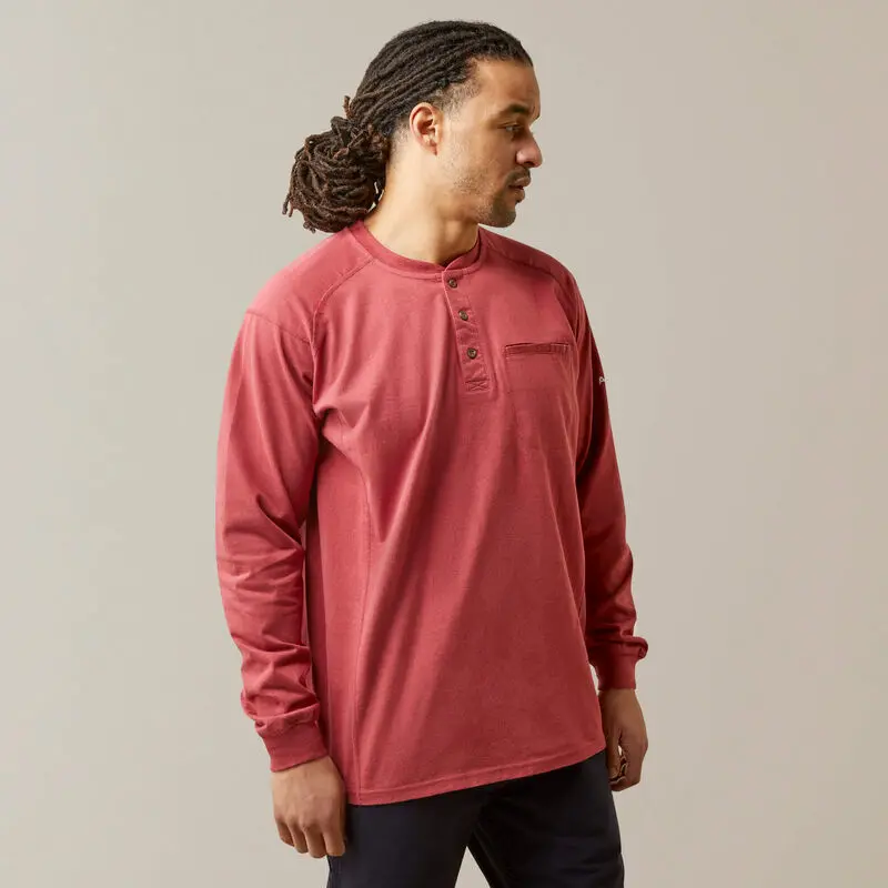 Fr Air Henley, Long Sleeve - Brick Red 1