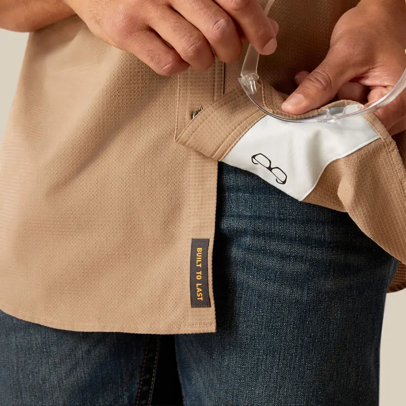 Rebar Made Tough 360 Airflow Work Shirt, Khaki 4