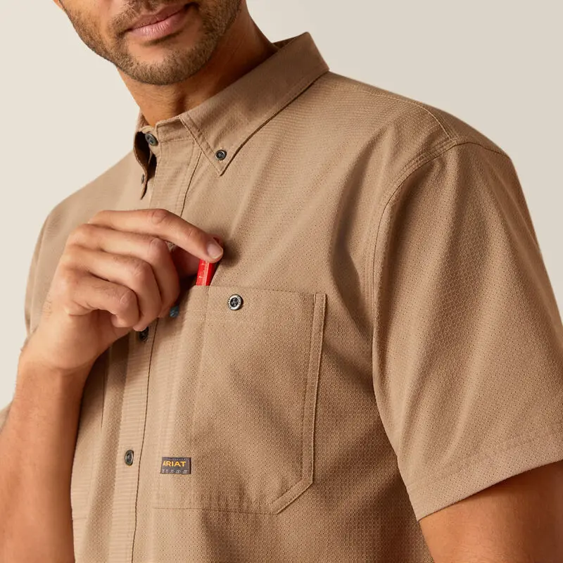Rebar Made Tough 360 Airflow Work Shirt, Khaki 5