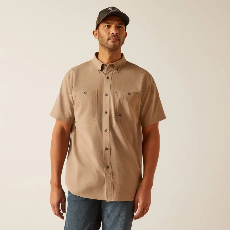 Rebar Made Tough 360 Airflow Work Shirt, Khaki 1