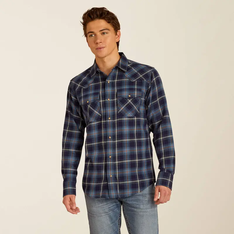 Hugo Retro Long Sleeve  Shirt - Maritime Blue 1