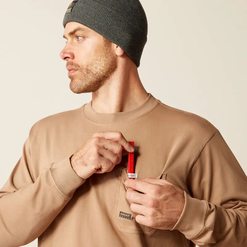 Rebar Cotton Strong Whlf T-Shirt Long Sleeve - Rebar Khaki 5