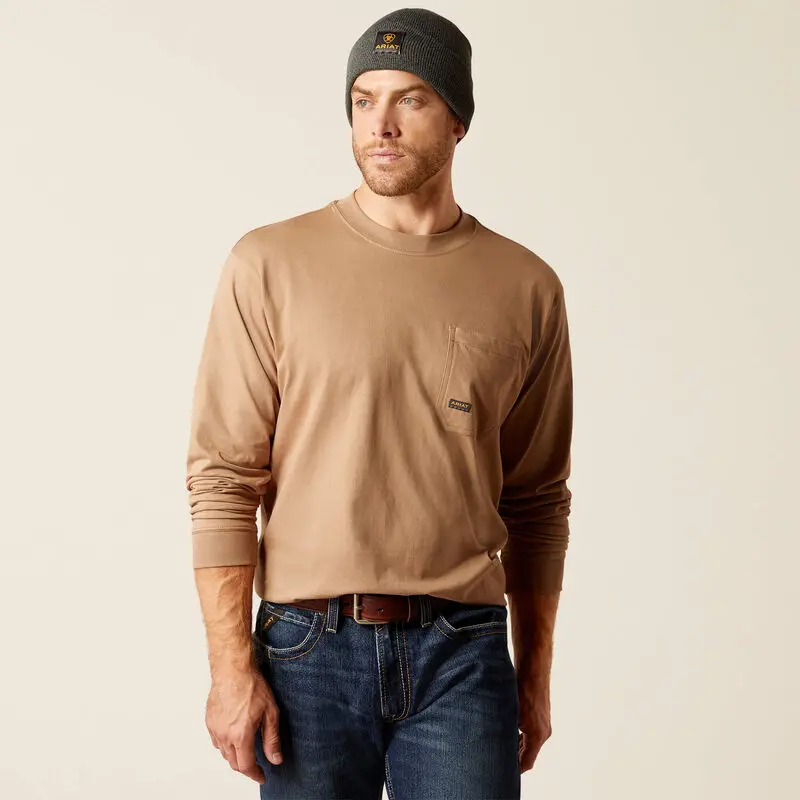 Rebar Cotton Strong Whlf T-Shirt Long Sleeve - Rebar Khaki 1