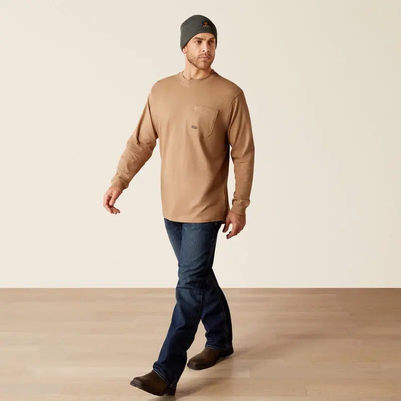 Rebar Cotton Strong Whlf T-Shirt Long Sleeve - Rebar Khaki 3