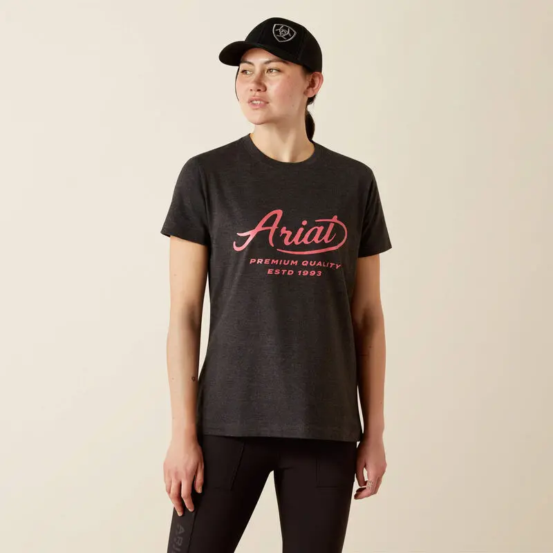 Women's Cotton Strong Worldwide T-Shirt, S/S, Charcoal Heather 1