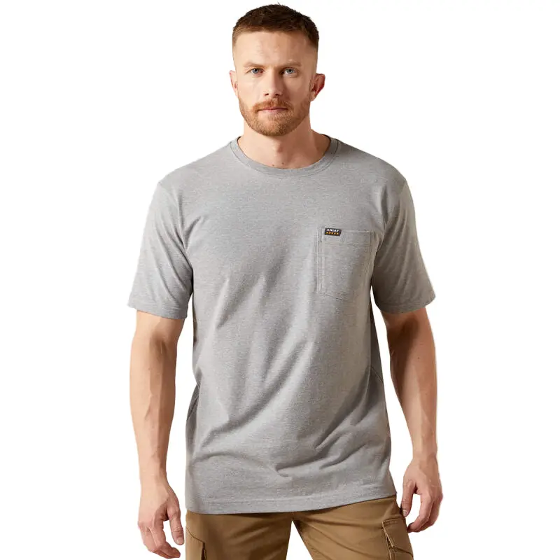 Cotton Strong Standard Pocket T-Shirt Ss- Heather Grey 1