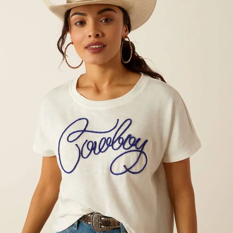 Women's Cowboy Crop Tee - Cloud Dancer 1