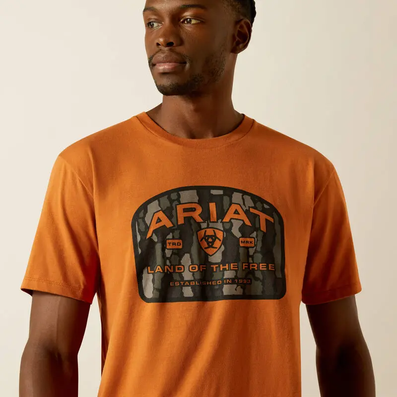 Ariat Underlands Camo Badge Tee- Adobe 3