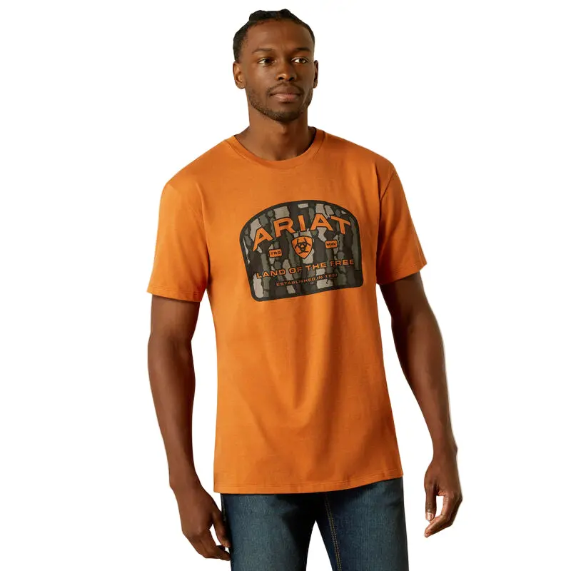 Ariat Underlands Camo Badge Tee- Adobe 1