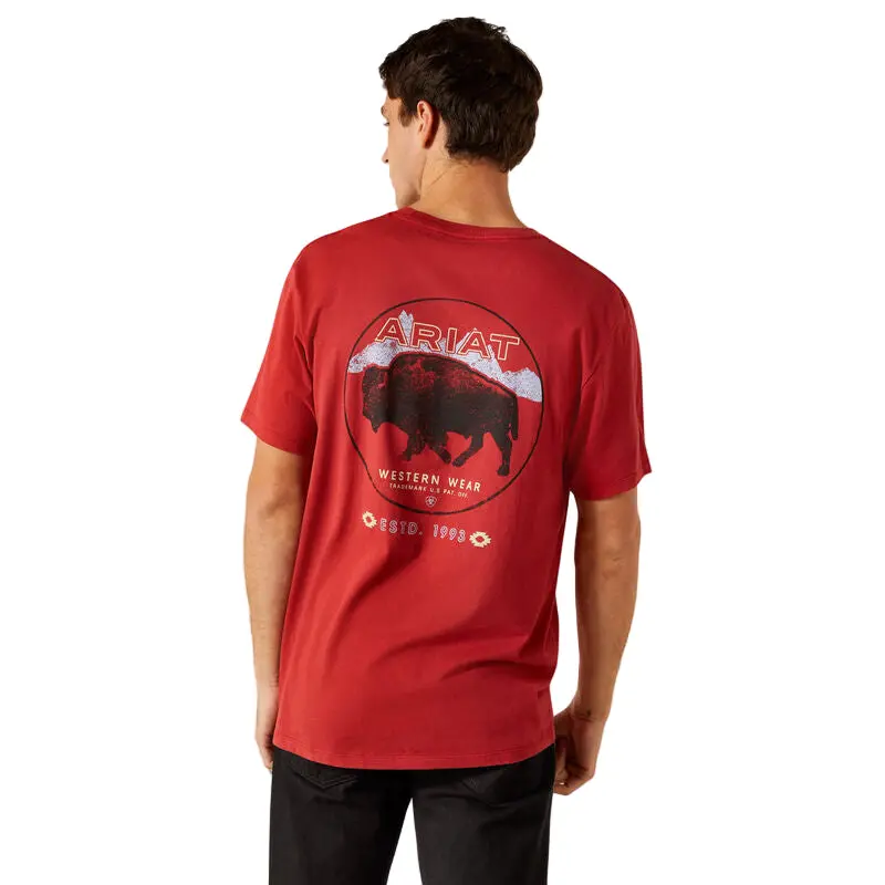 Ariat Patriot Buffalo Coin Tee, Brick Red 1