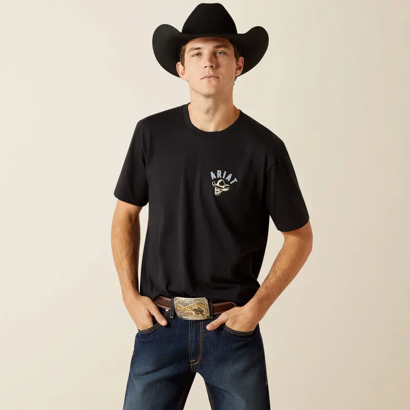 Ariat Stitched Skull Tee, Black 2
