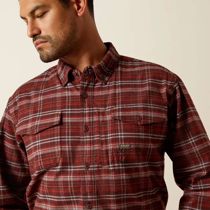 Flannel Durastretch Work Shirt Ls- Bitter Chocolate 4