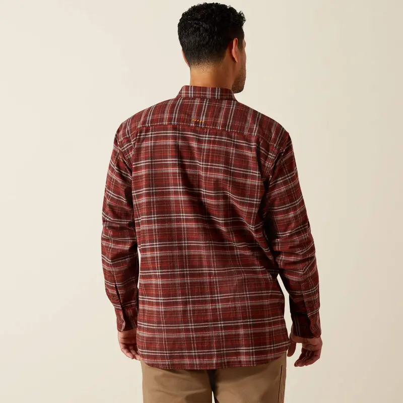Flannel Durastretch Work Shirt Ls- Bitter Chocolate 2