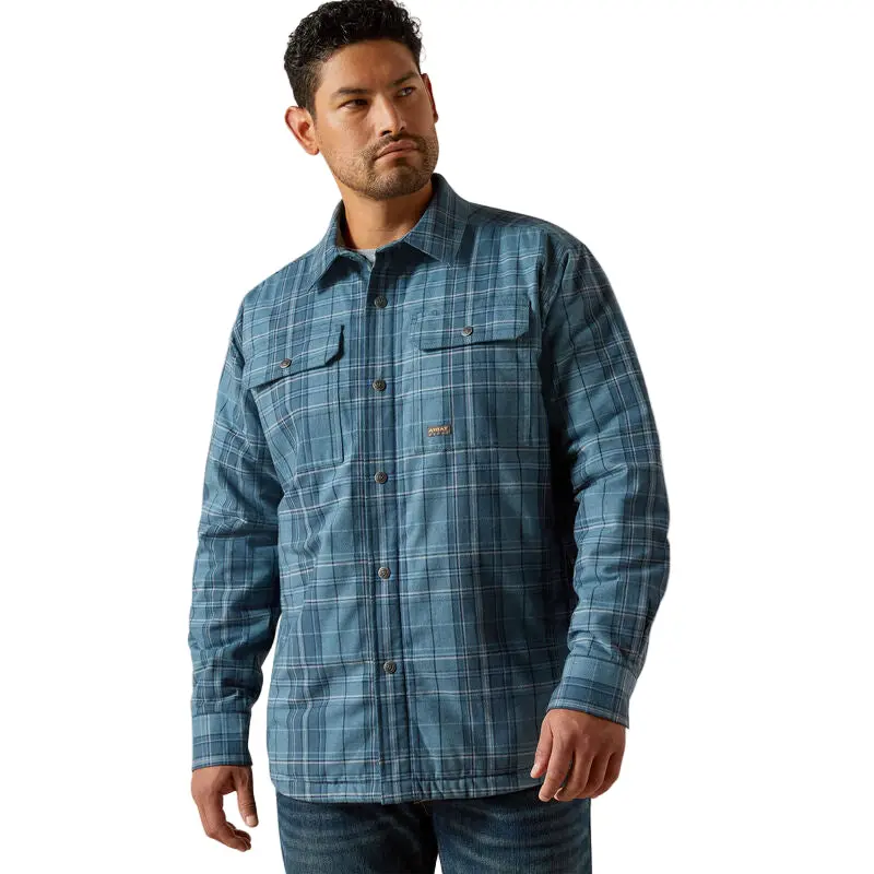 Flannel Insulated Shirt Jacket - Bluestone 1