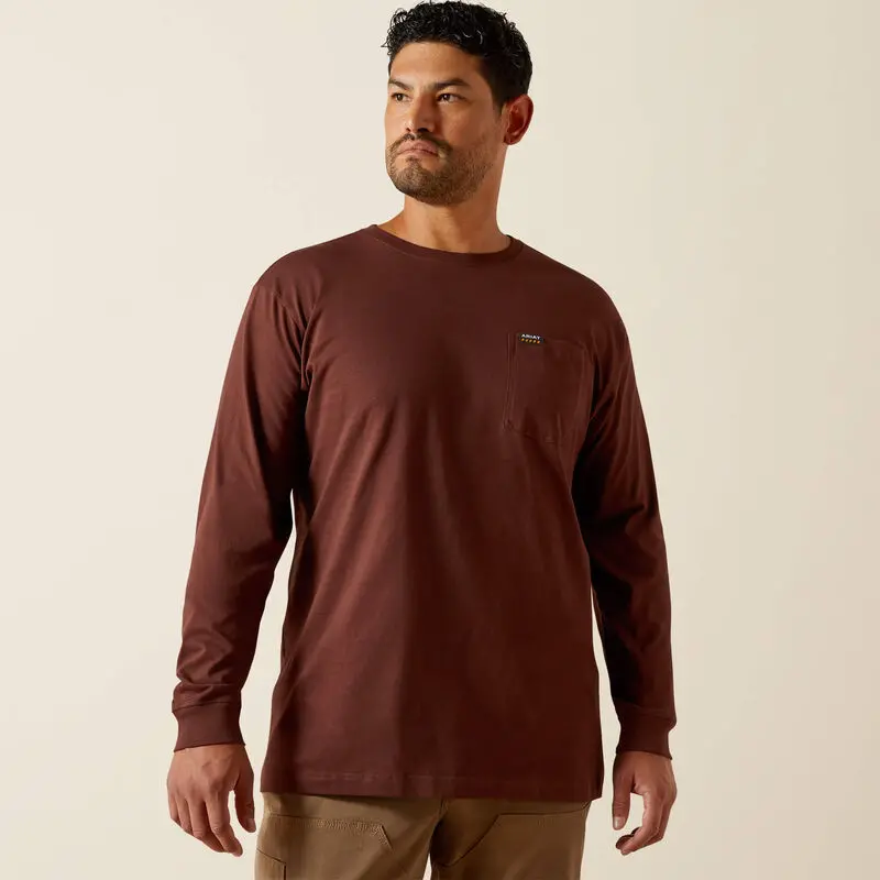 Cotton Strong Hardhead T-Shirt Ls- Bitter Chocolate 2