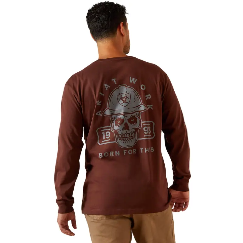 Cotton Strong Hardhead T-Shirt Ls- Bitter Chocolate 1
