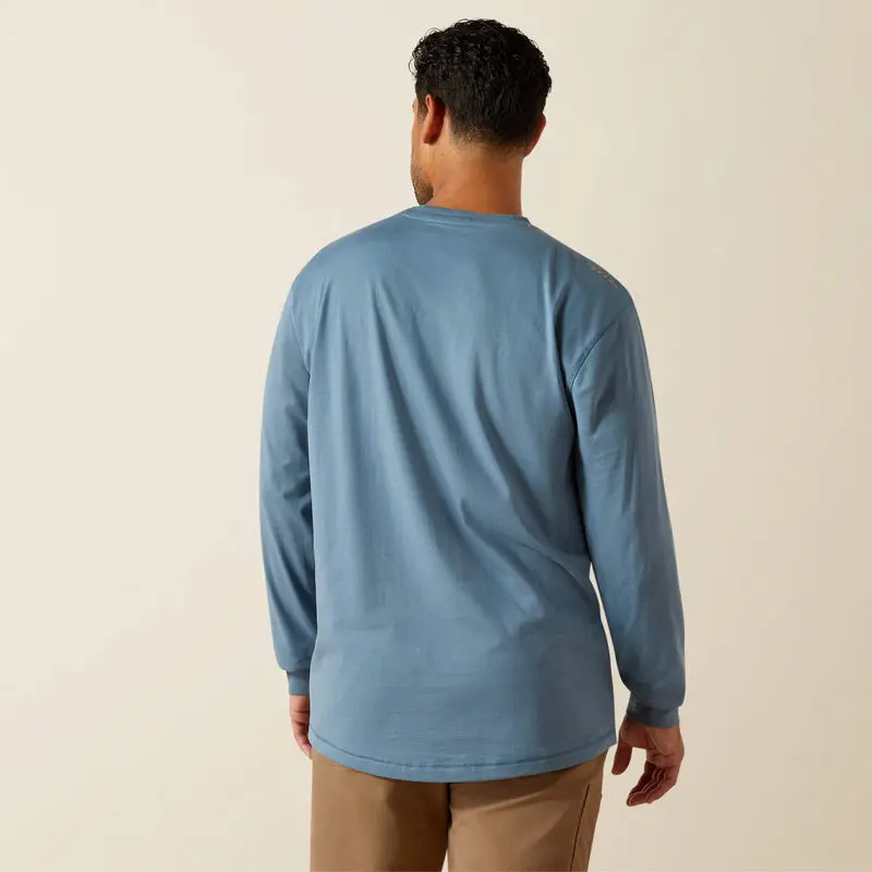 Workman Logo T-Shirt Ls- Bluestone/Dusty Blue 2