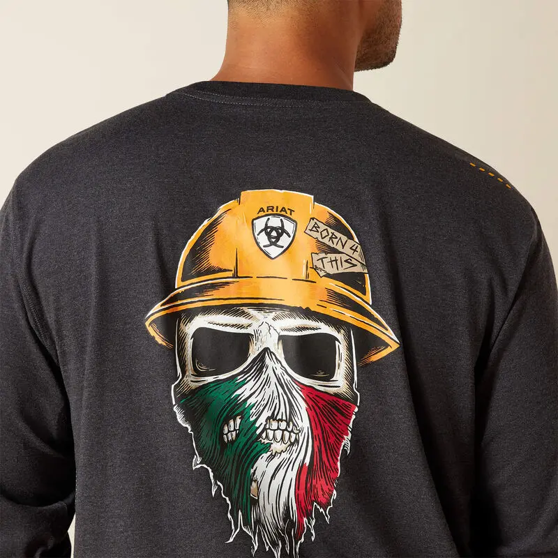 Workman Born For This T-Shirt - Charcoal Heather/Mexico 4