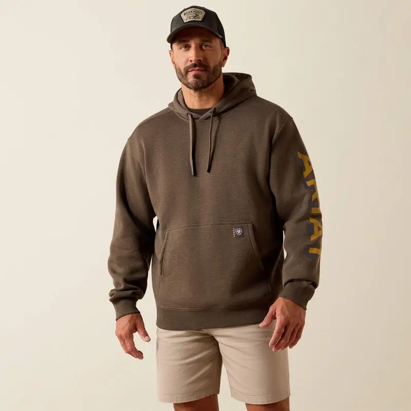 Lightweight Logo Hoodie- Major Brown Heather/Wood Thrush 1