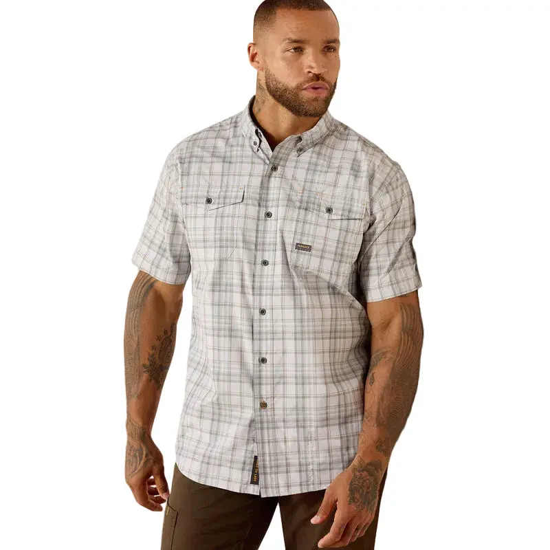 Rebar Made Tough Venttek Durastretch Work Shirt- Microchip 1