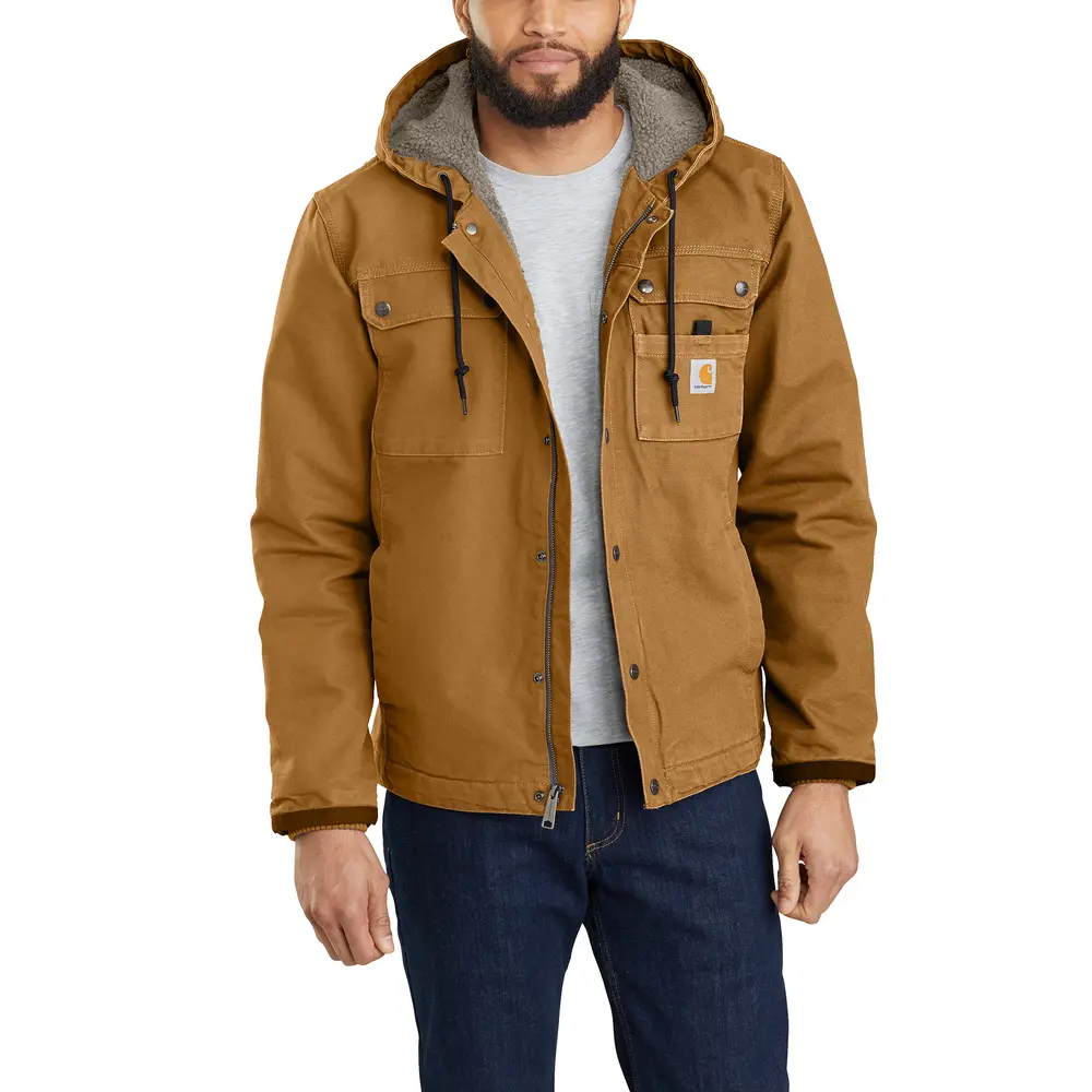 Men's Sherpa-Lined Utility Jacket - Relaxed Fit - Washed Duck, Carhartt Brown 1