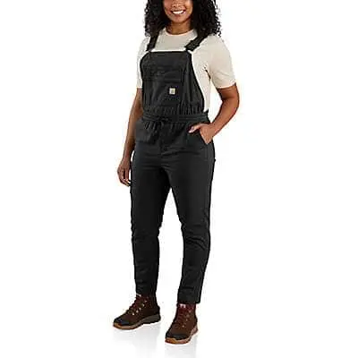 Women's Force Relaxed Fit Ripstop Bib Overall - Black 1
