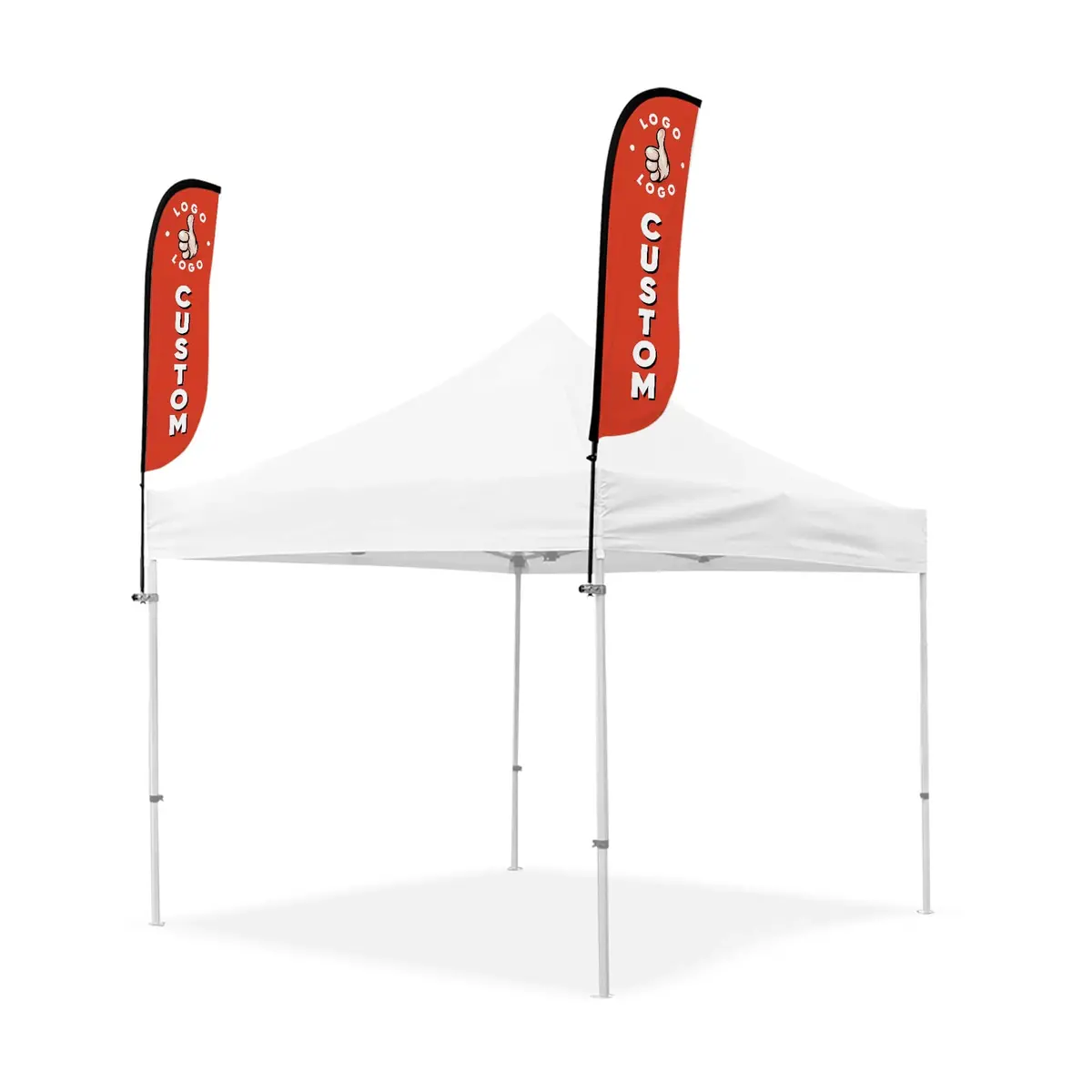 Pop Up Tent Dual Feather Flag Add-On Package 1