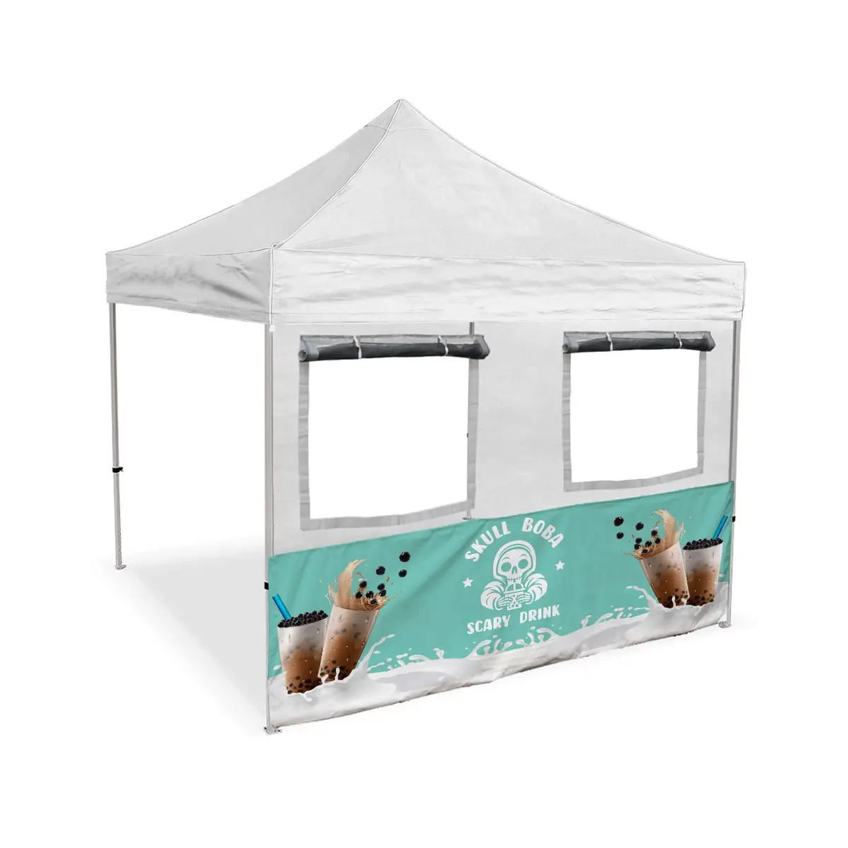 Custom Food Concession Front Wall W/ Roll-Up Windows 3