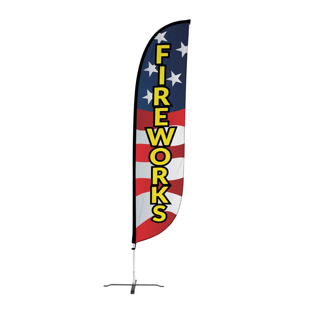 12Ft Fireworks Feather Flag Red White Blue 1