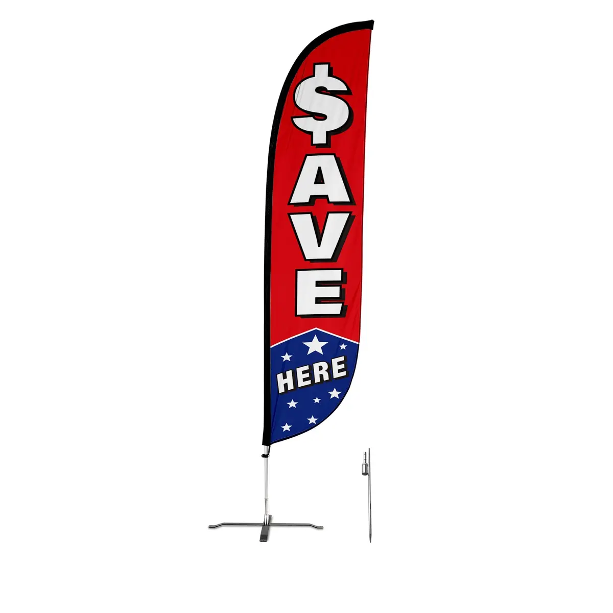 Save Here Feather Flag With Stars 4