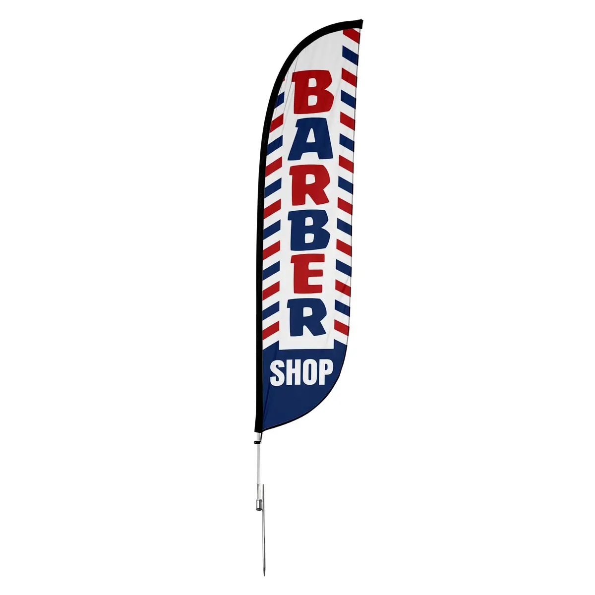 Barber Shop Feather Flag Red/White/Blue 6
