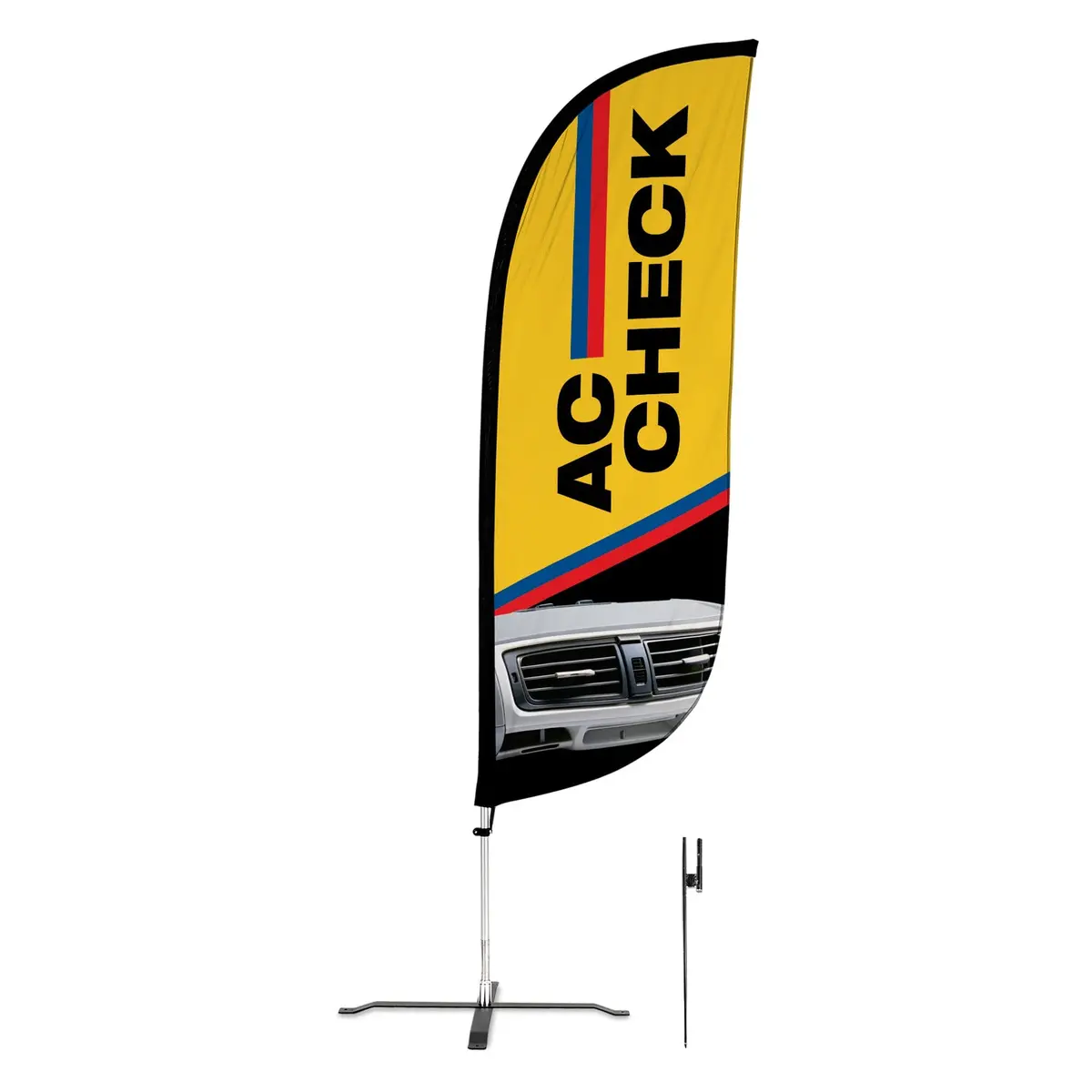 8Ft Ac Check Feather Flag 8