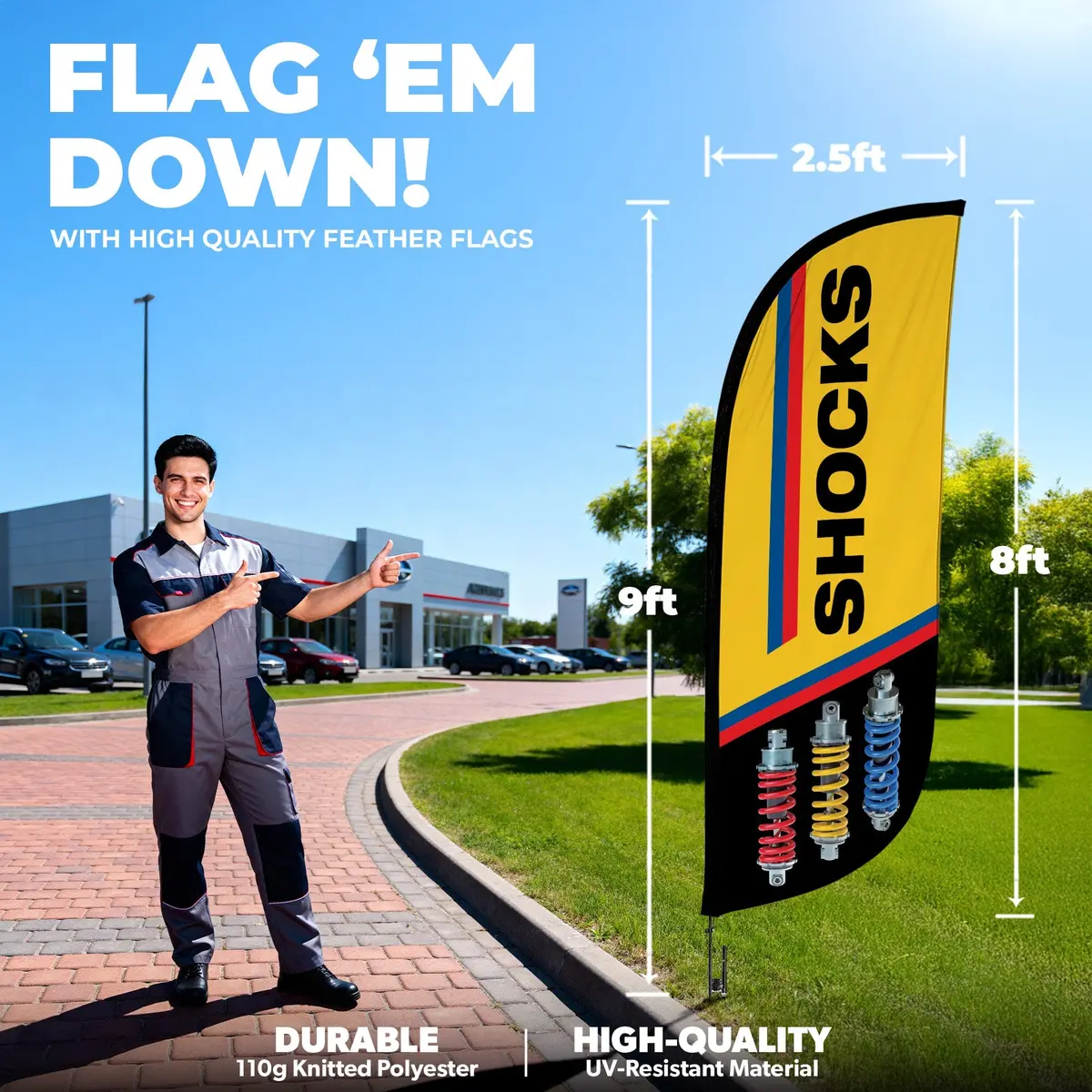 8Ft Shocks Feather Flag 5