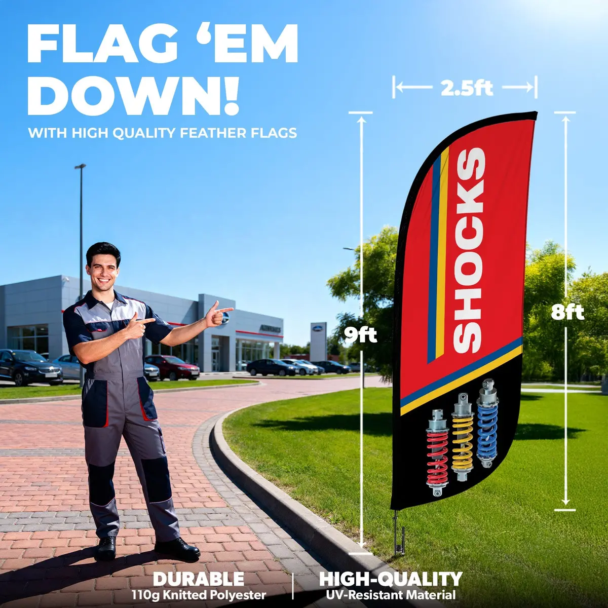 8Ft Shocks Feather Flag 4