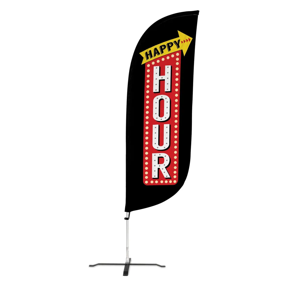 8Ft Vintage Happy Hour Feather Flag 3