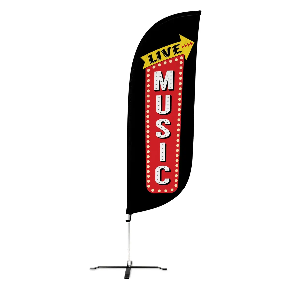 8Ft Vintage Live Music Feather Flag 3