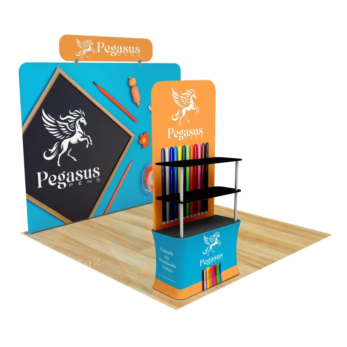 Trade Show Display With Back Wall Shelving 11