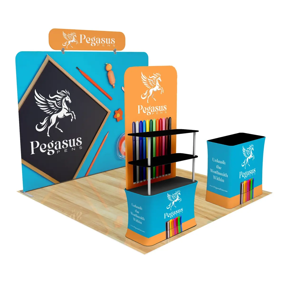 Trade Show Display With Back Wall Shelving 15