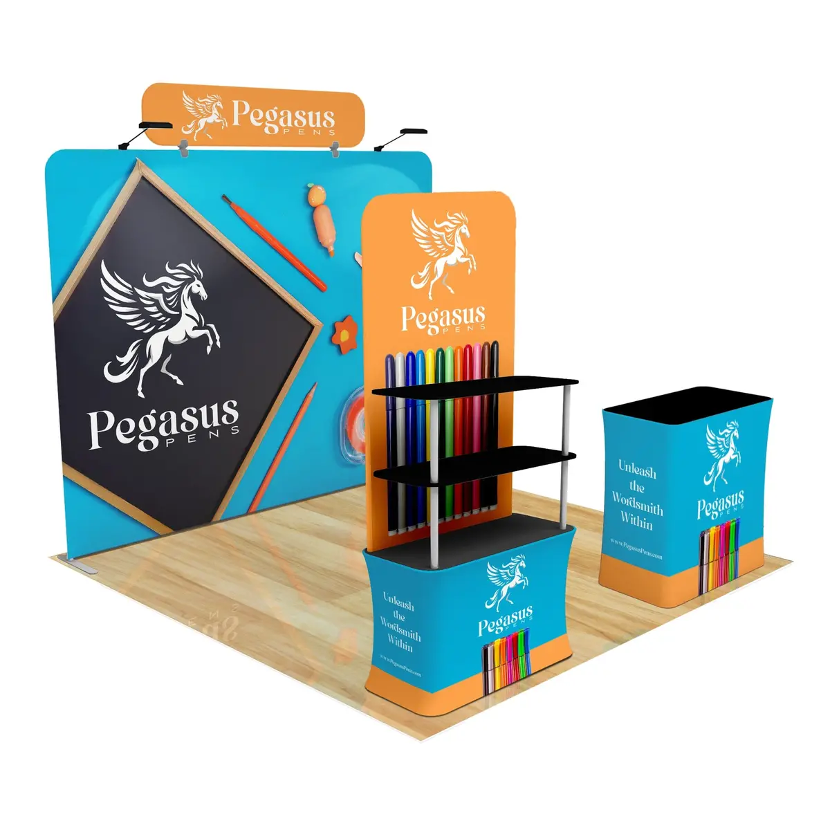 Trade Show Display With Back Wall Shelving 16
