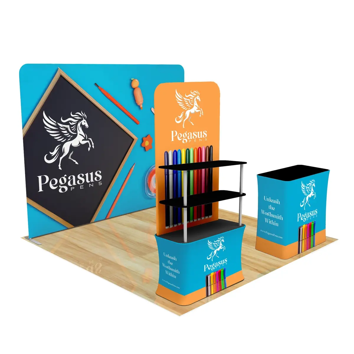 Trade Show Display With Back Wall Shelving 13