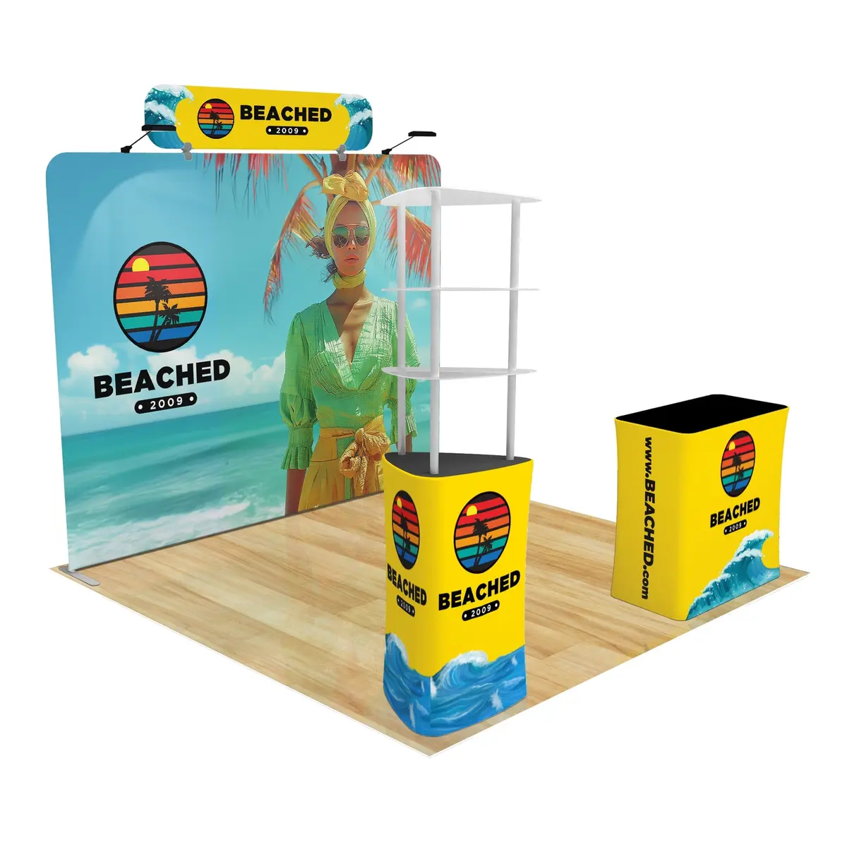 Trade Show Display With Triangle Shelving 16