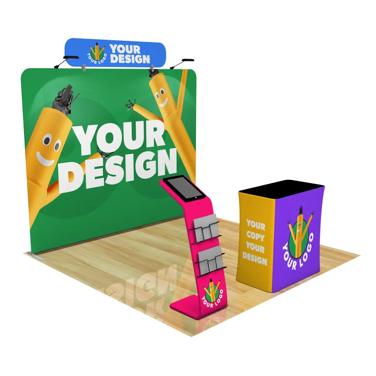Custom 10Ft Trade Show Booth With Media Stand 1