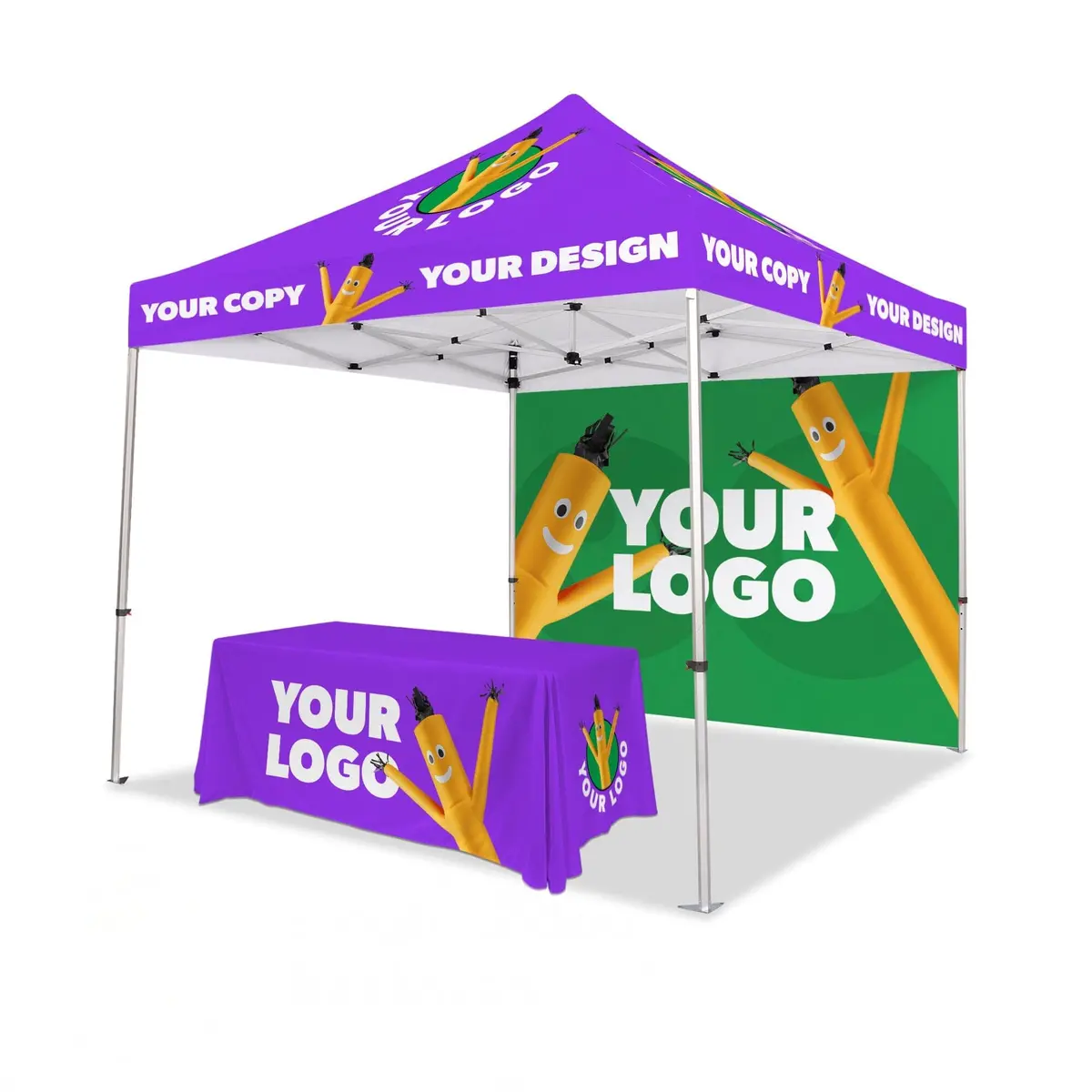 10X10 Custom Canopy Tent W/ Back Wall & Table Cover 1