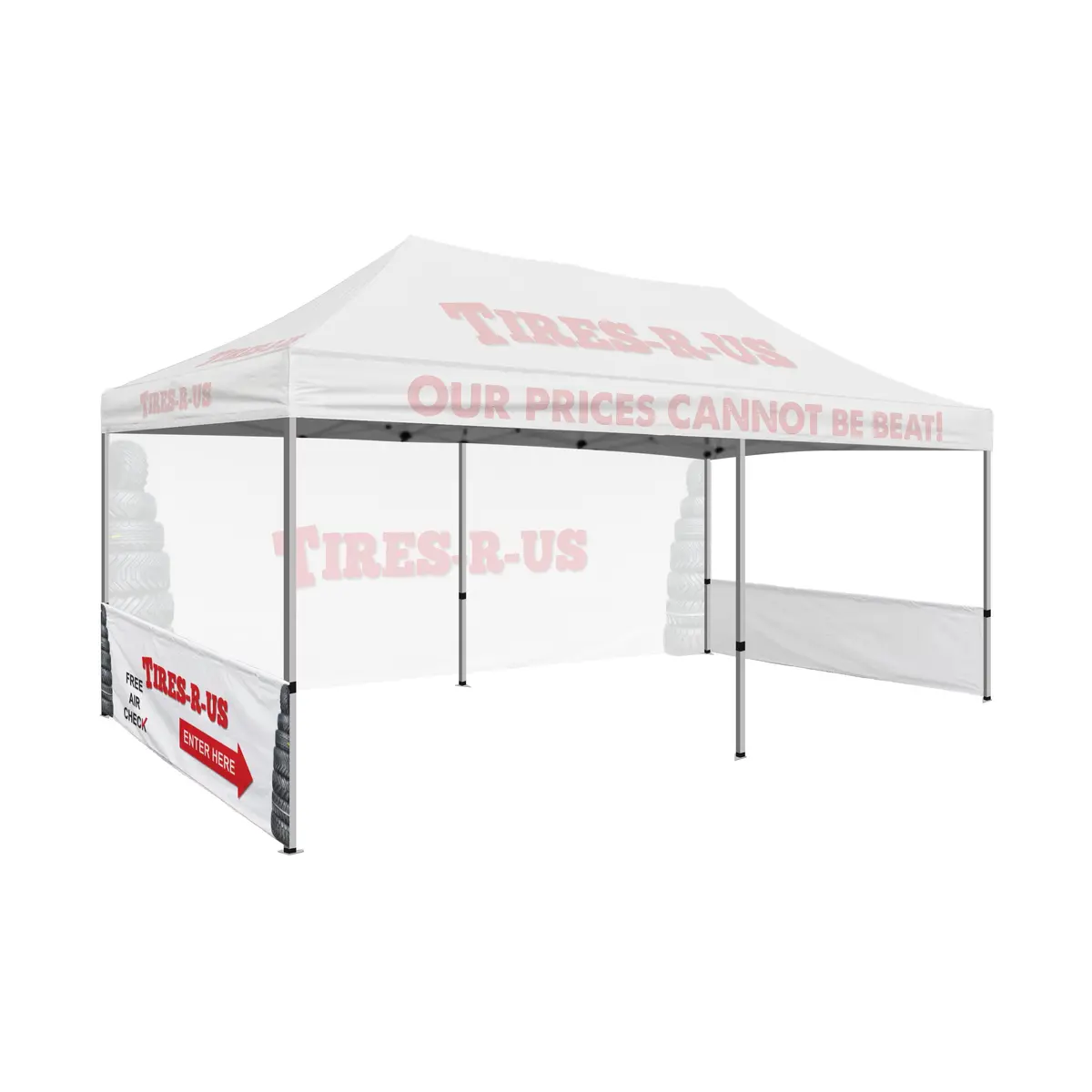 10Ft X 20Ft Custom Side Wall & Hardware Set 1