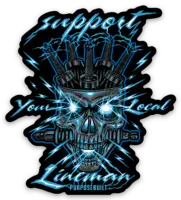 Support Your Local Sticker 3In - Lineman 1