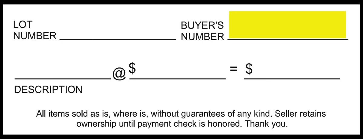 Custom Backside Print - 12 Ticket Clerk Sheets - Style C (500/Pack) 1