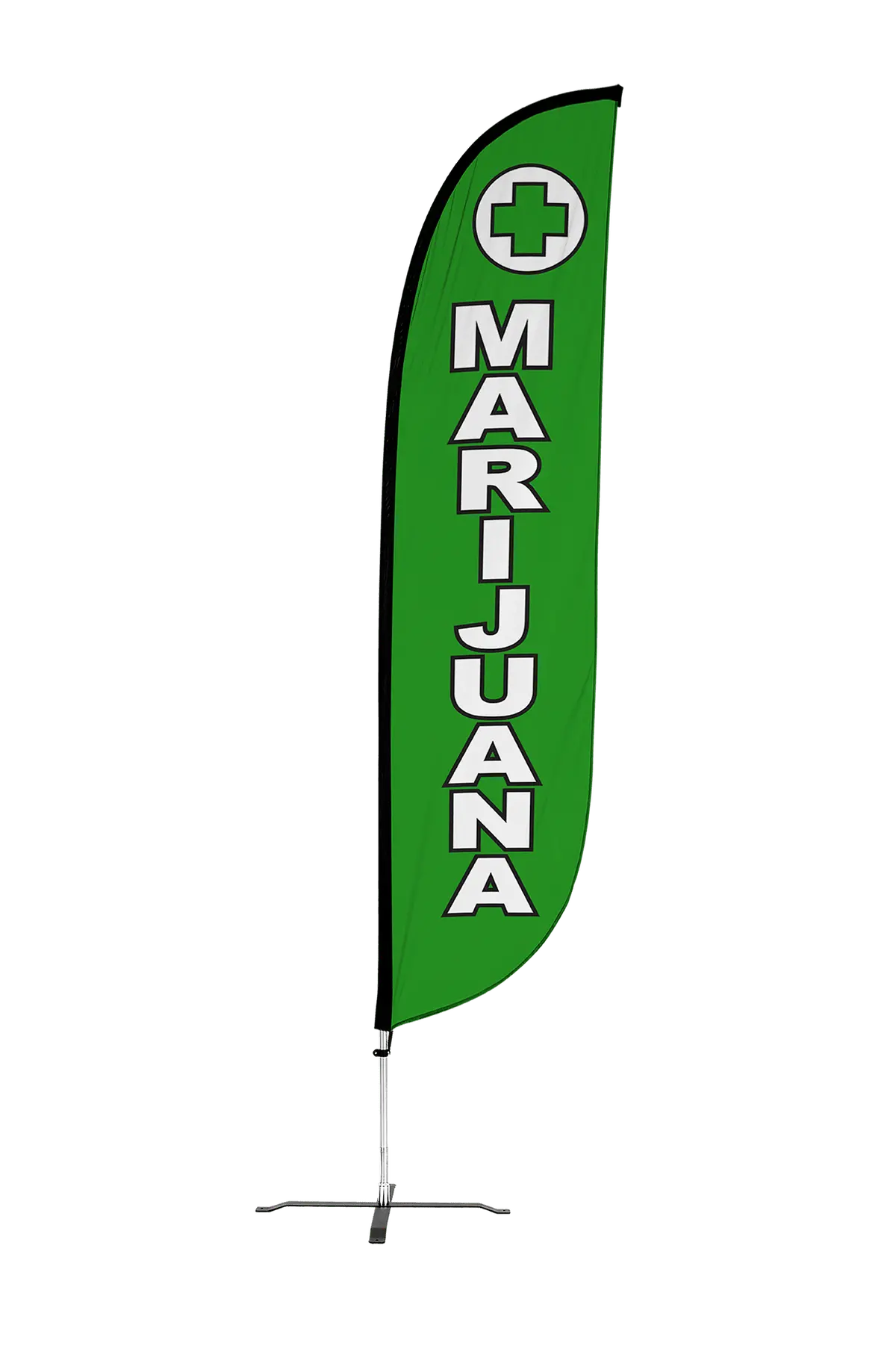 Marijuana Feather Flag Green 1