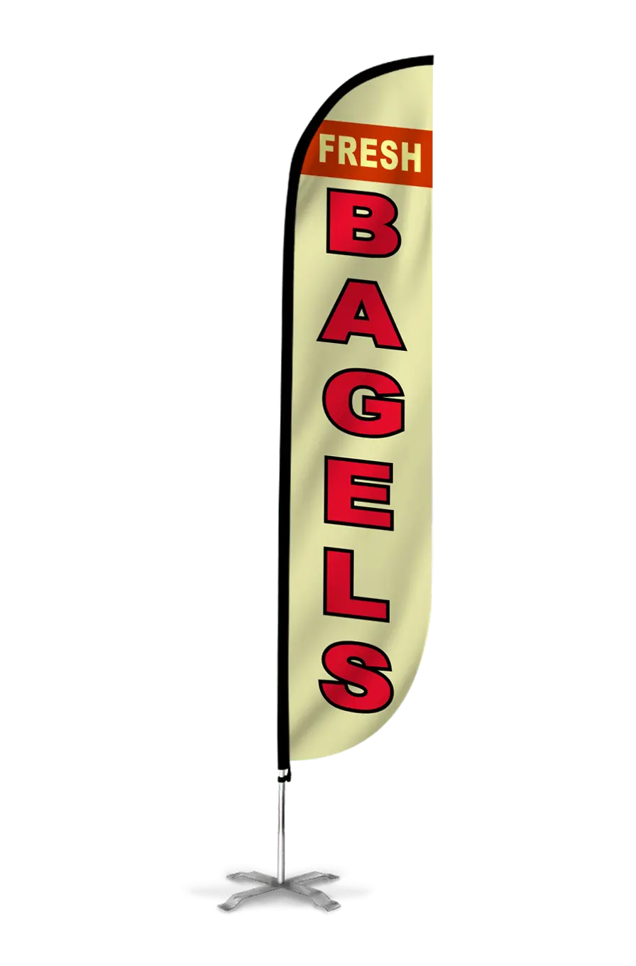 Bagels Feather Flag Yellow 1