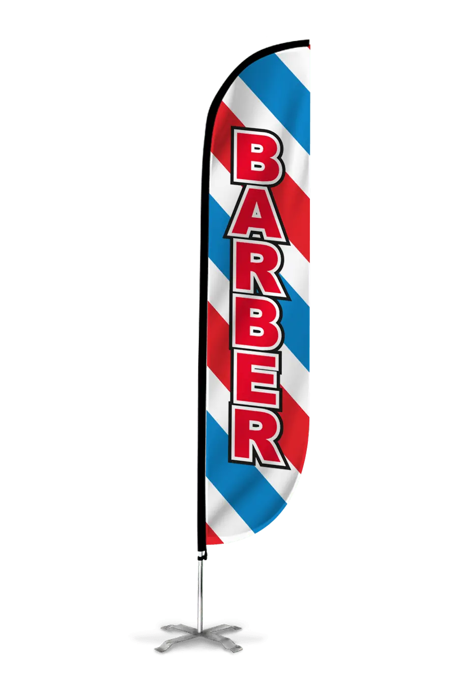Barber Shop Feather Flag 1